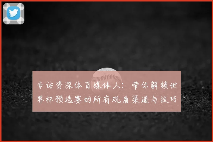 专访资深体育媒体人：带你解锁世界杯预选赛的所有观看渠道与技巧